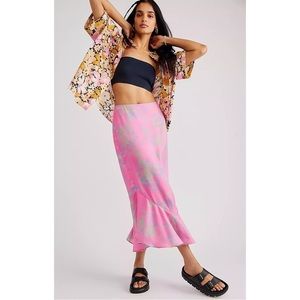 Free People Everything's Rosie Midi Skirt